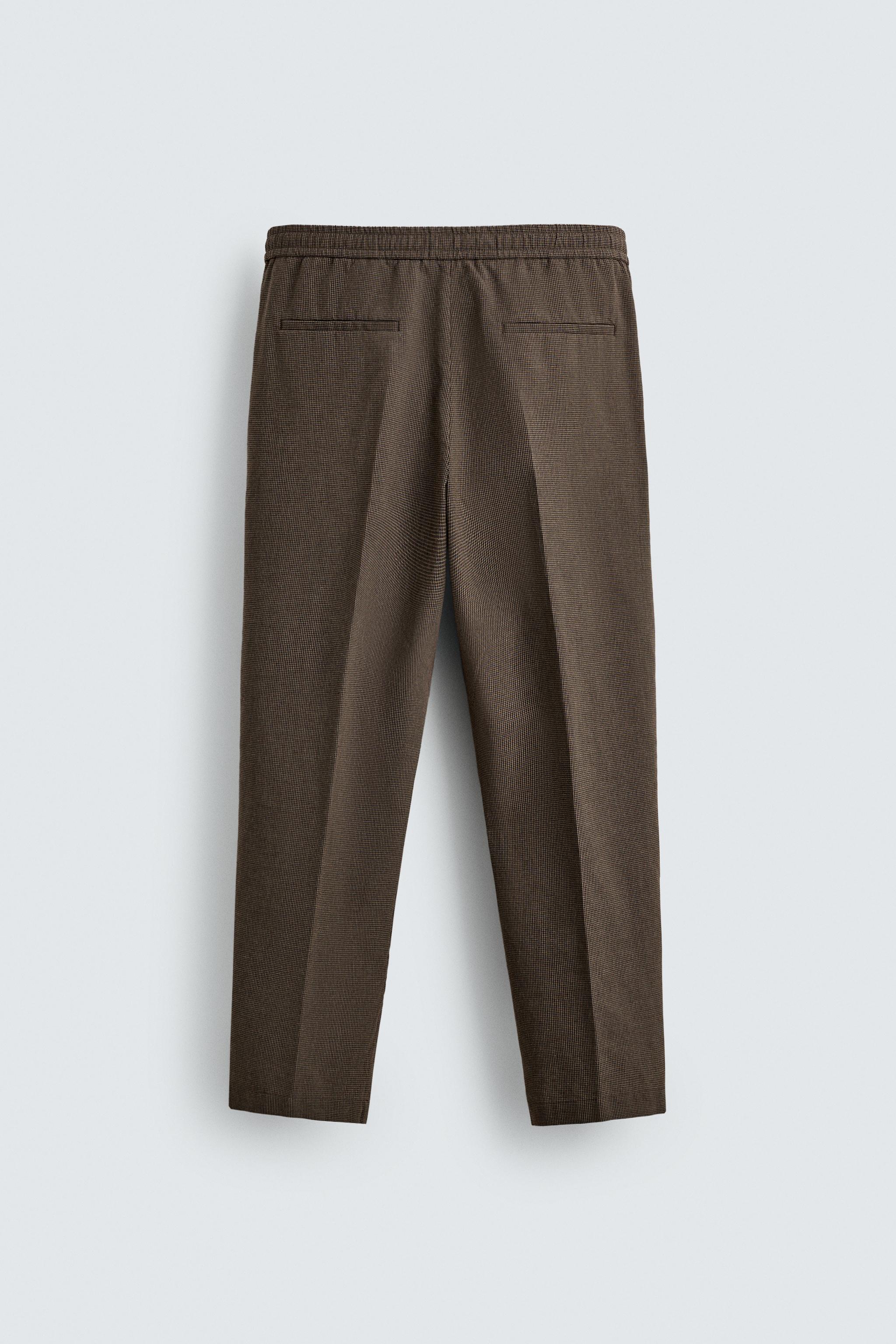 RELAXED FIT HOUNDSTOOTH SUIT PANTS